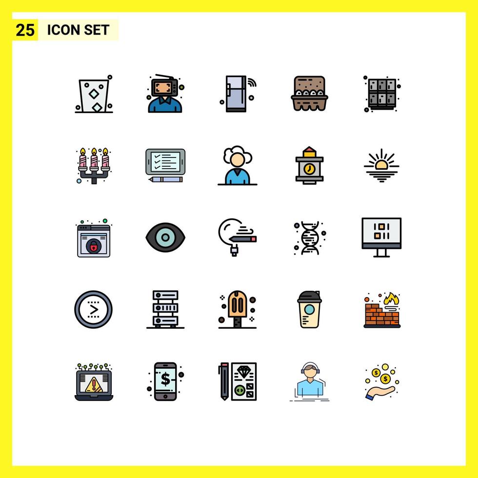 25 icônes créatives signes et symboles modernes d'oeufs cuisson homme wifi réfrigérateur éléments de conception vectoriels modifiables vecteur