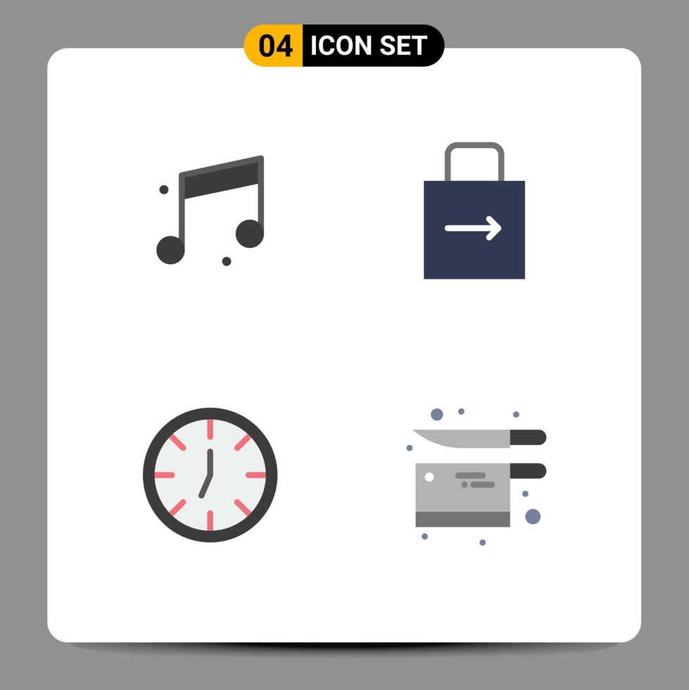 interface mobile icône plate ensemble de 4 pictogrammes de flèche intérieure audio protéger les éléments de conception vectoriels modifiables de cuisson vecteur