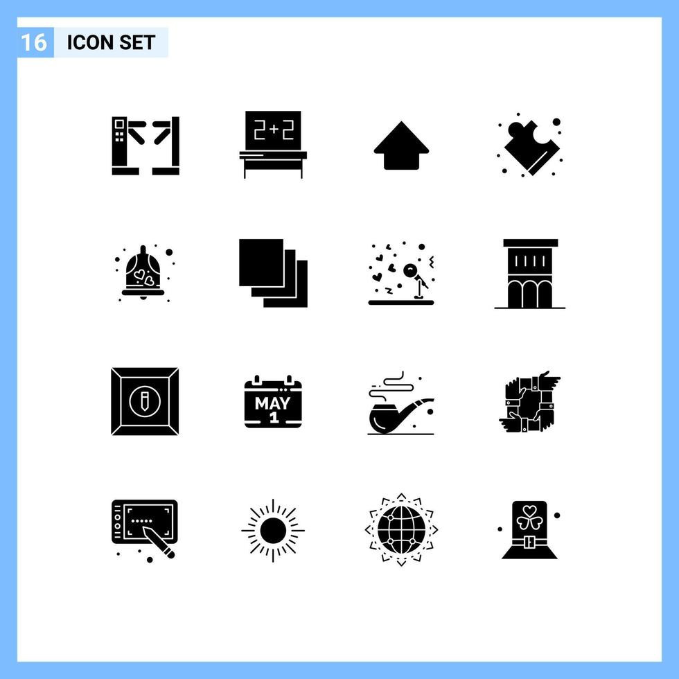ensemble de 16 symboles d'icônes d'interface utilisateur modernes signes pour mariage en cascade solution d'amour éléments de conception vectoriels modifiables vecteur