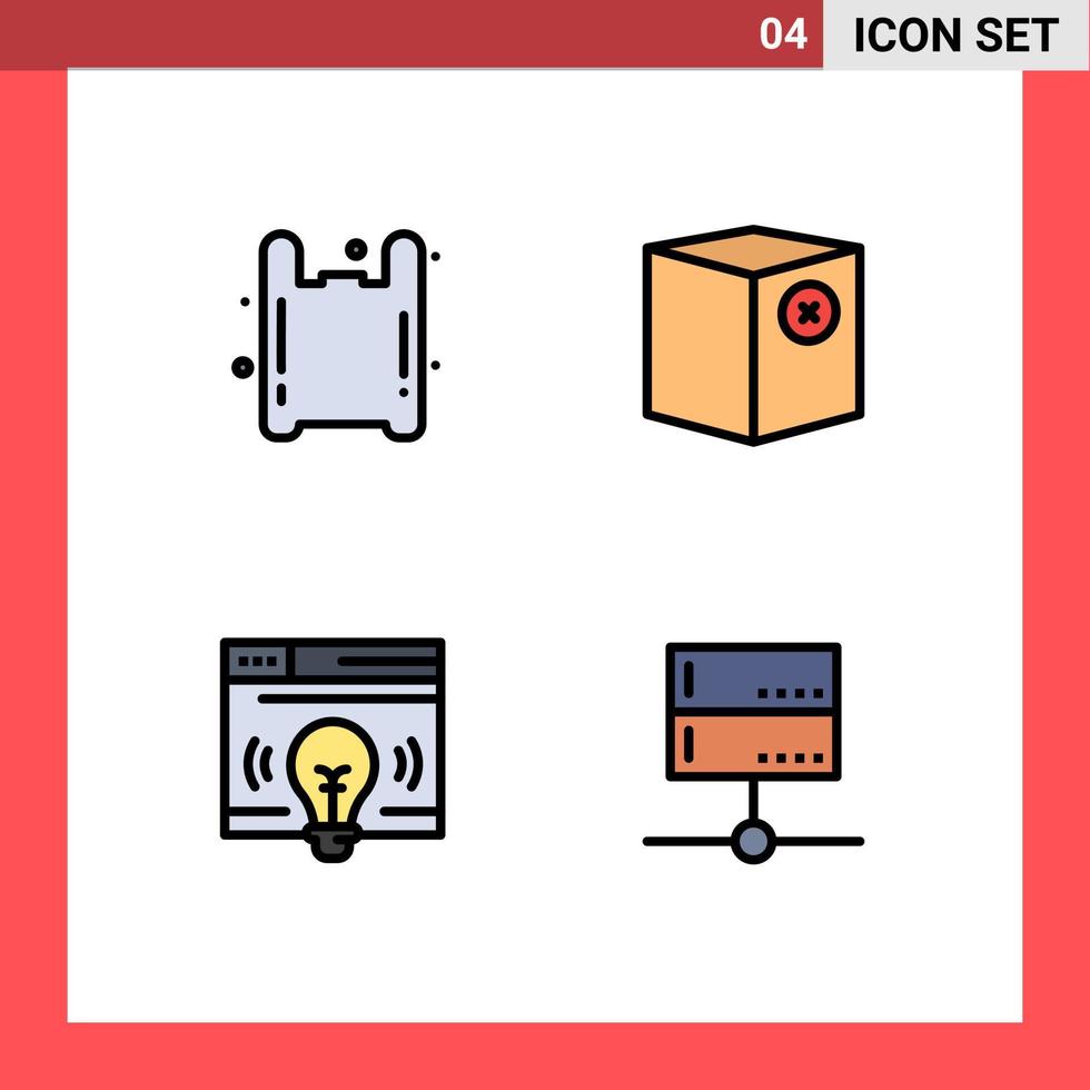 4 icônes créatives signes et symboles modernes de la pollution de l'interface du sac e éléments de conception vectoriels modifiables de la page Web vecteur