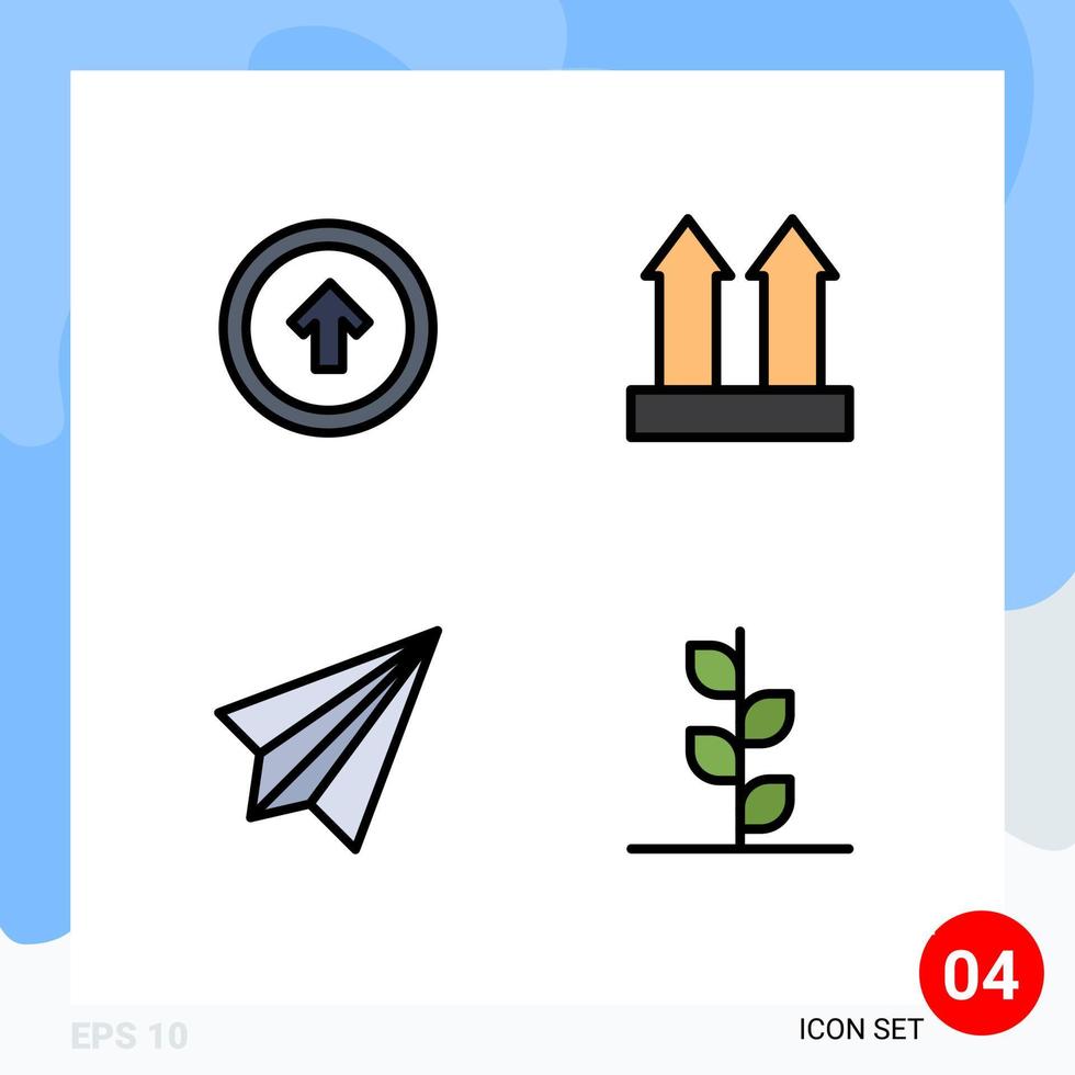 4 icônes créatives signes et symboles modernes de la flèche communication interface utilisateur expédition contactez-nous éléments de conception vectoriels modifiables vecteur