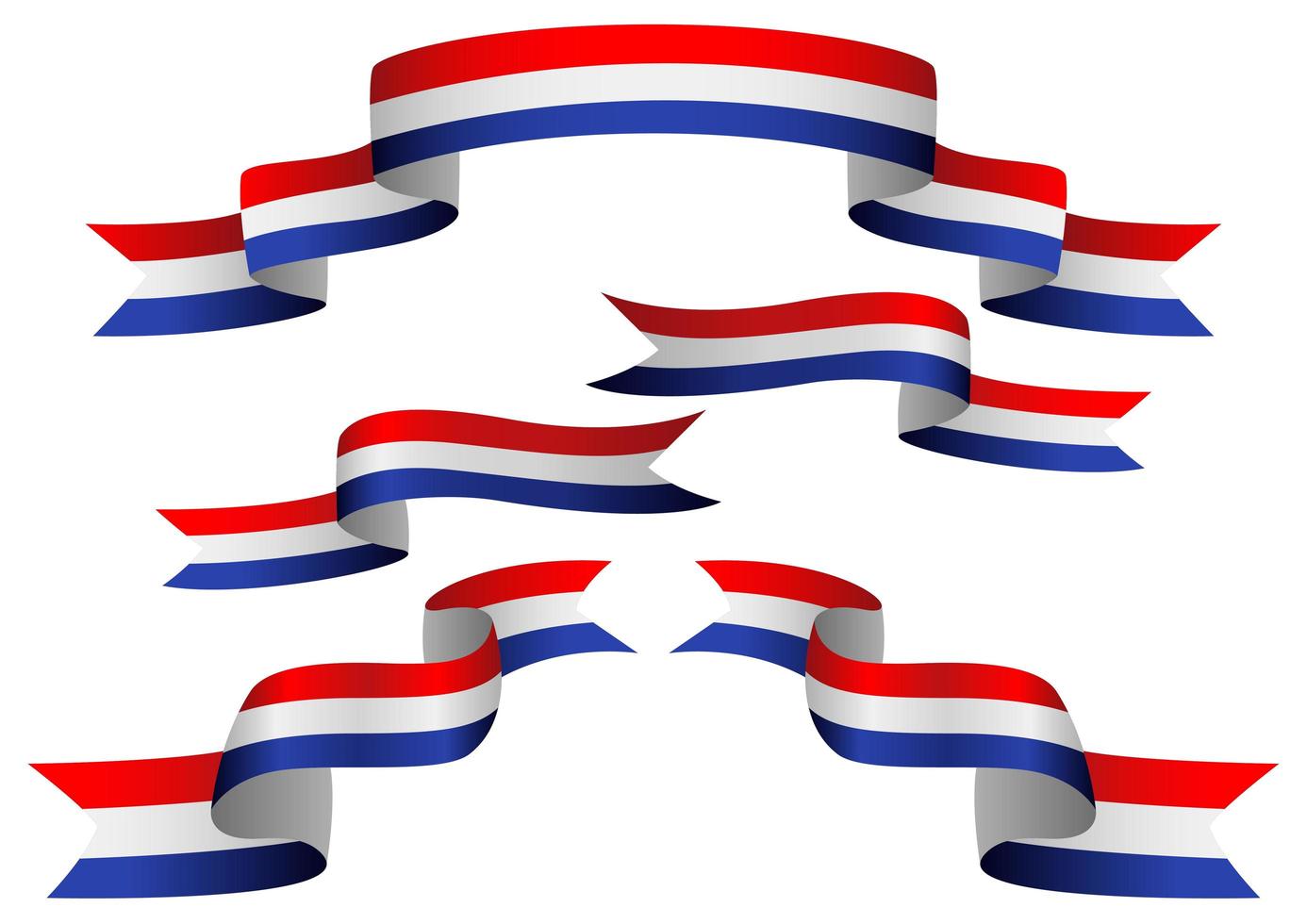 ensemble de ruban de drapeau néerlandais vecteur