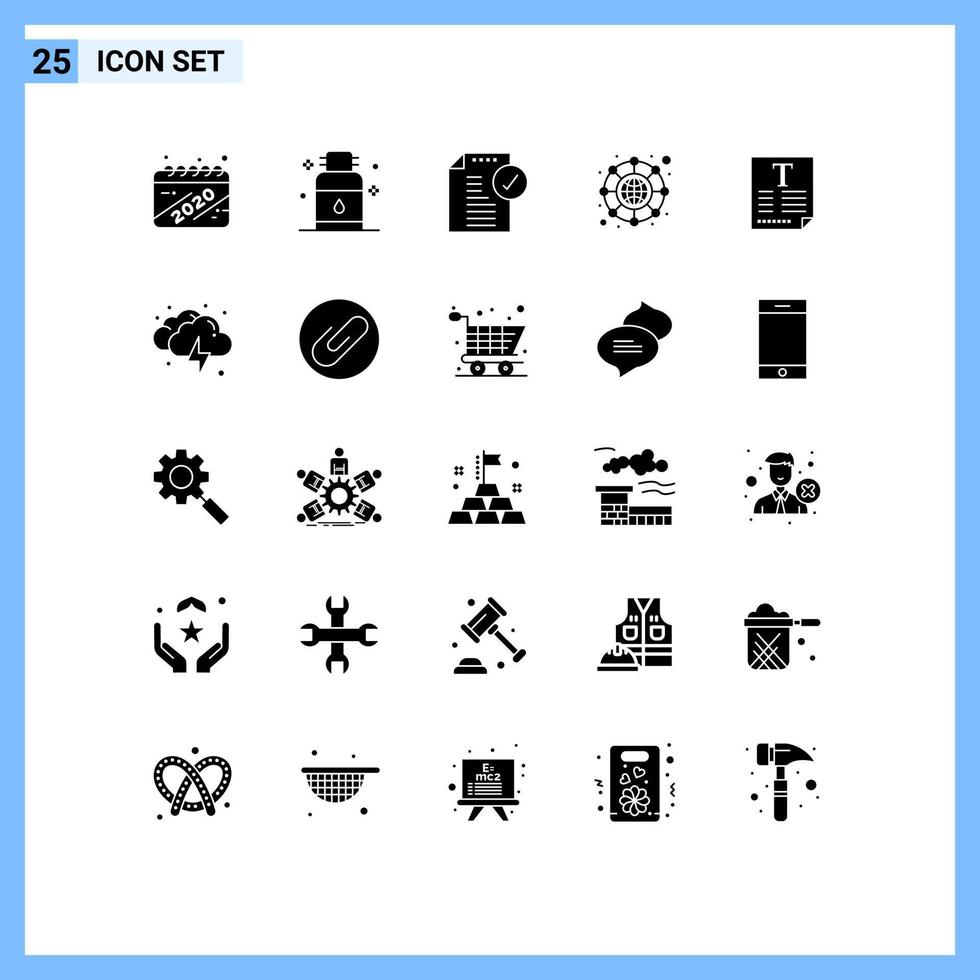 ensemble de 25 symboles d'icônes d'interface utilisateur modernes signes pour la hiérarchie des fichiers avis de connexion au spa éléments de conception vectoriels modifiables vecteur