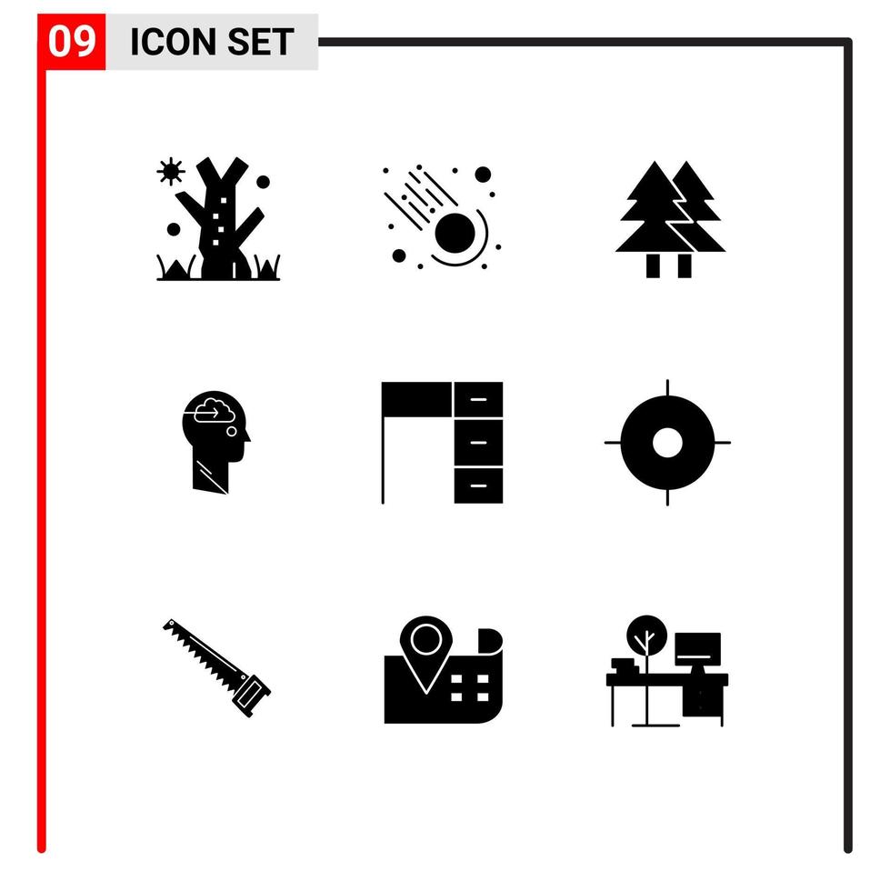 ensemble de 9 symboles d'icônes d'interface utilisateur modernes signes pour l'environnement utilisateur de meubles télécharger la mise à jour des éléments de conception vectoriels modifiables vecteur