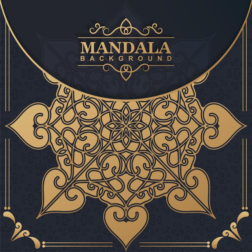 concept de fond de mandala de couleur or foncé vecteur