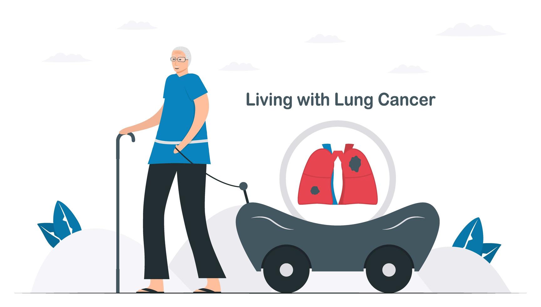 mois de sensibilisation au cancer du poumon, novembre. personne vit avec un cancer du poumon. graphique pour la bannière, l'affiche, l'arrière-plan et les publicités. illustration vectorielle plane isolée sur fond blanc. vecteur