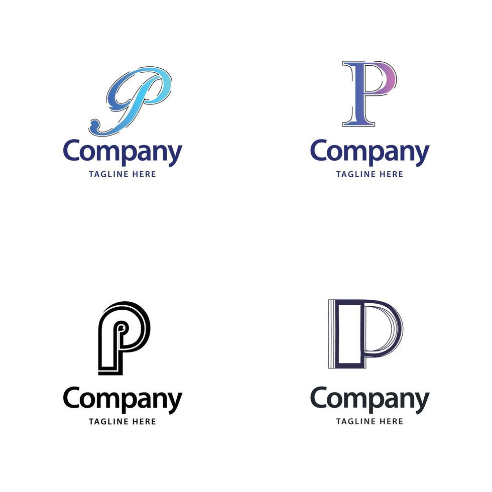 lettre p grand logo pack design création de logos modernes créatifs pour votre entreprise vecteur