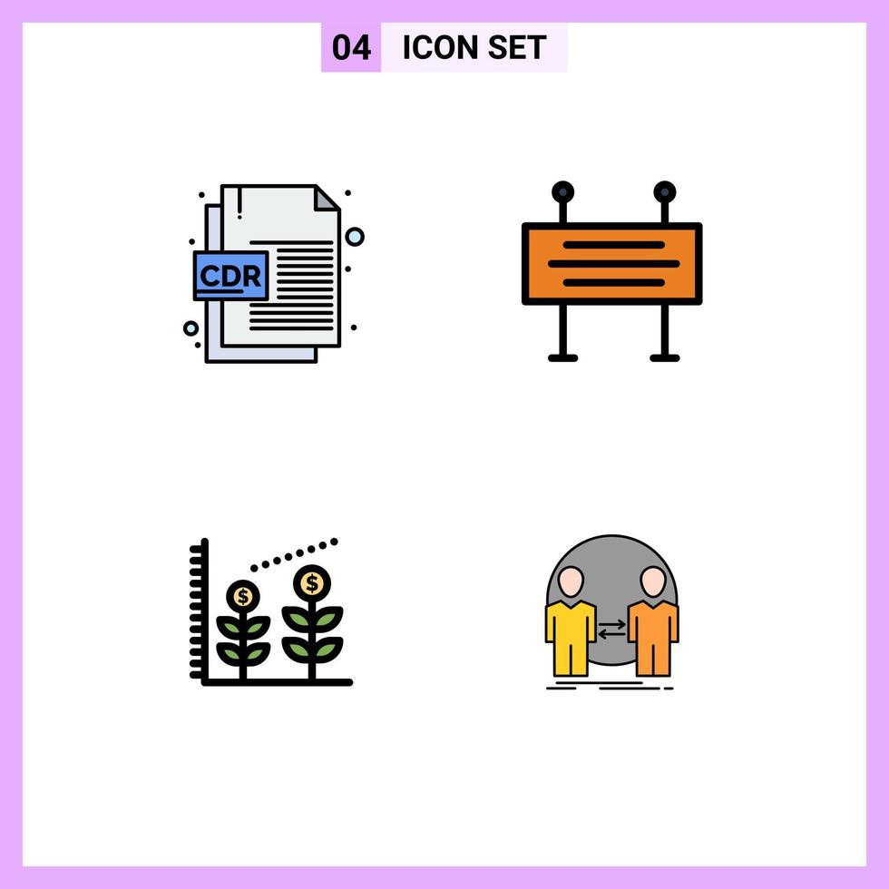 4 interface utilisateur filledline pack de couleurs plates de signes et symboles modernes du format de fichier d'investissement de fichier cdr barrière de circulation homme éléments de conception vectoriels modifiables vecteur