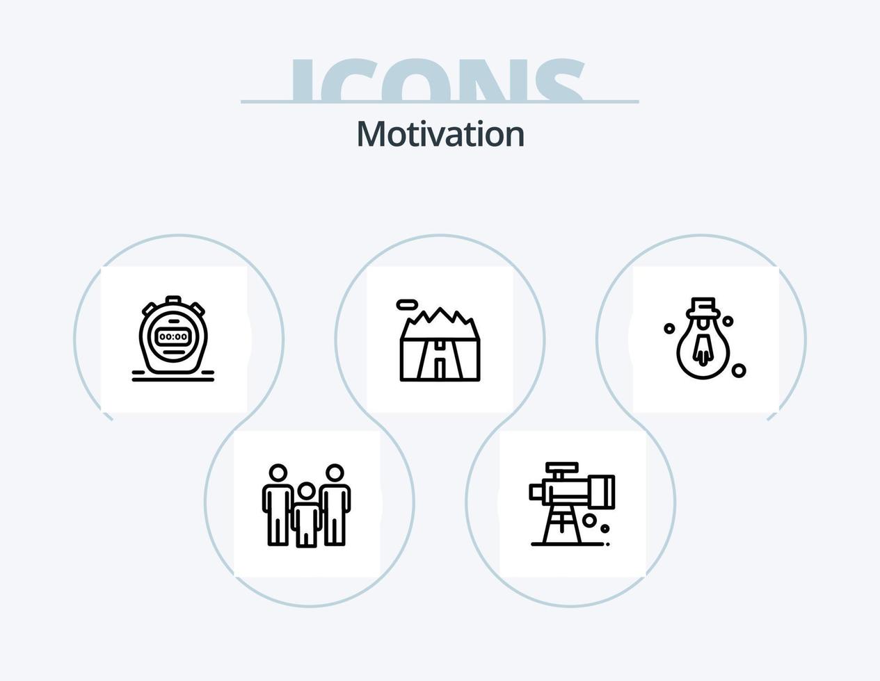 pack d'icônes de ligne de motivation 5 conception d'icônes. décoration. motivation. Angleterre. content. vecteur