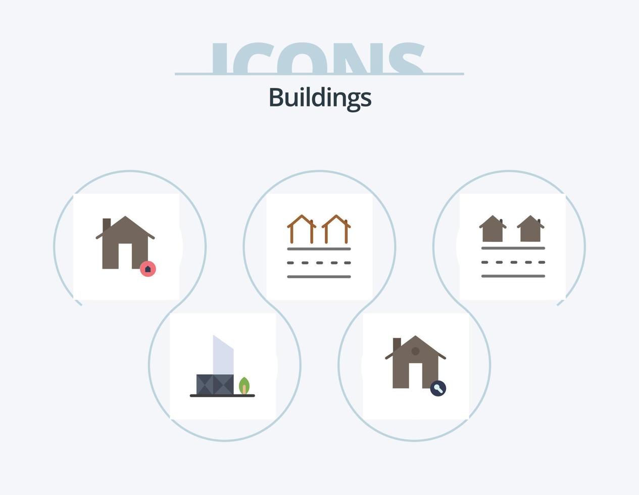 bâtiments icône plate pack 5 conception d'icônes. logement. domaine. maison. réel. maison vecteur