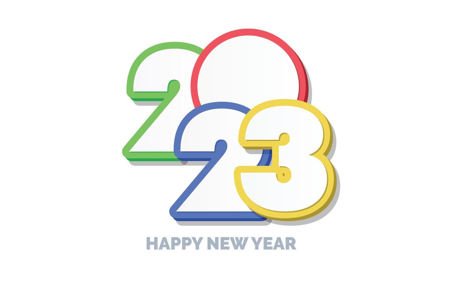 Création de logo 3d bonne année 2023 vecteur