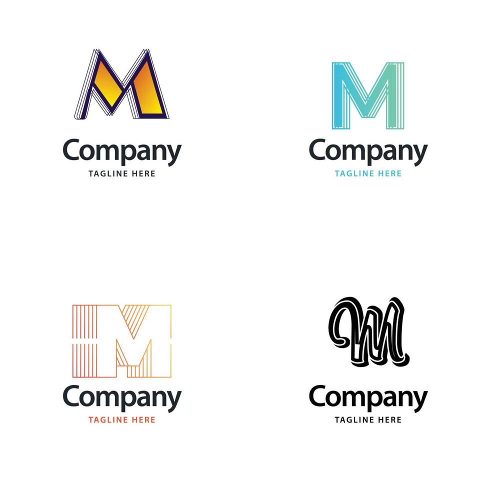 lettre m grand logo pack design création de logos modernes créatifs pour votre entreprise vecteur