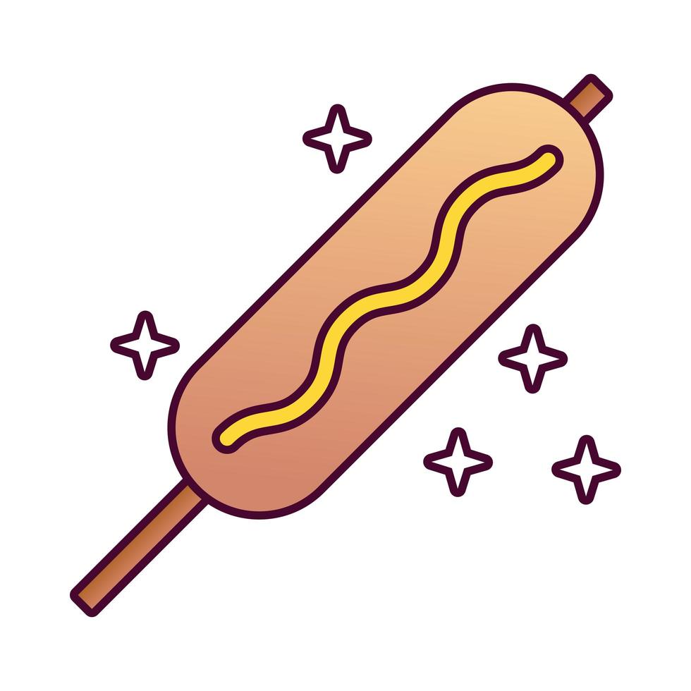 icône de style détaillé de délicieuses saucisses aliments sains vecteur