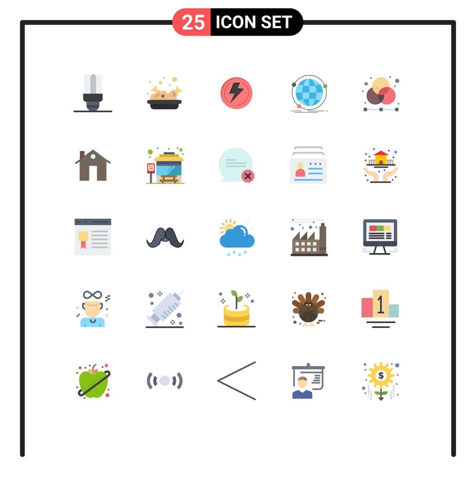 25 icônes créatives signes et symboles modernes de conception réseau de tension web éléments de conception vectoriels modifiables mondiaux vecteur