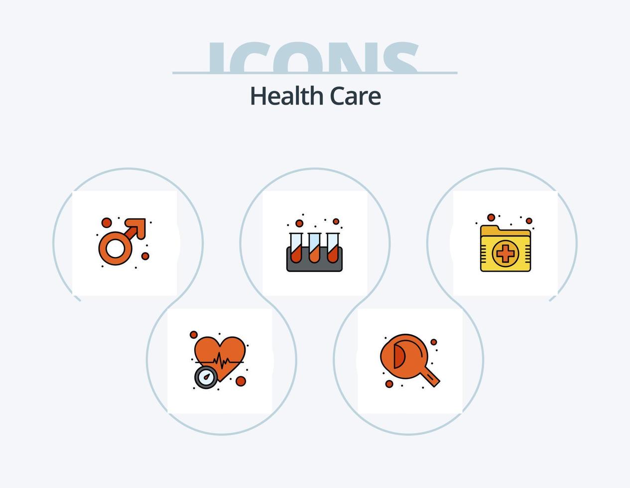 pack d'icônes rempli de ligne de soins de santé 5 conception d'icônes. lettre. mespital. impulsion. machine vecteur