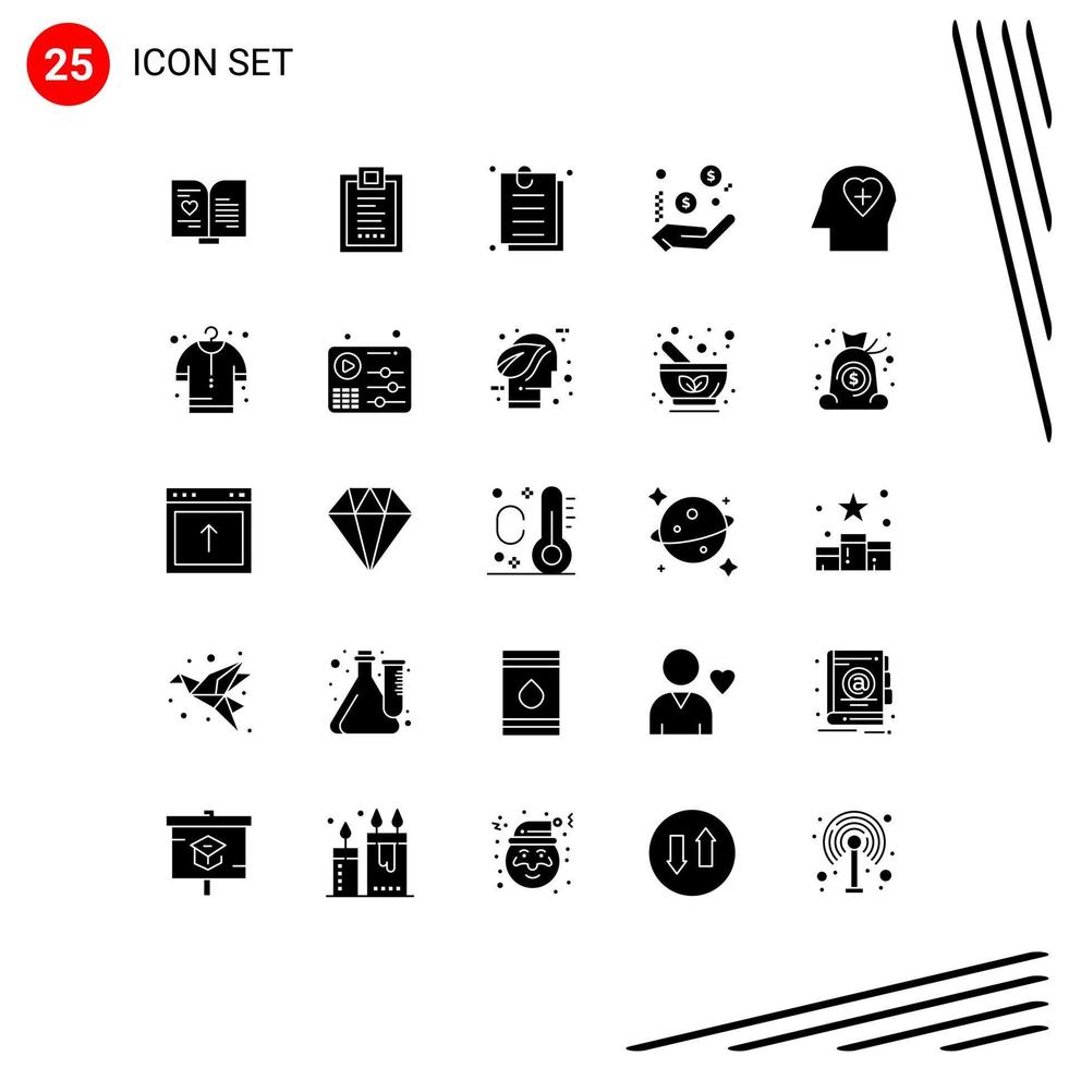 pack d'icônes vectorielles stock de 25 signes et symboles de ligne pour les éléments de conception vectoriels modifiables de l'interface utilisateur d'entreprise de développement de signe dollar vecteur