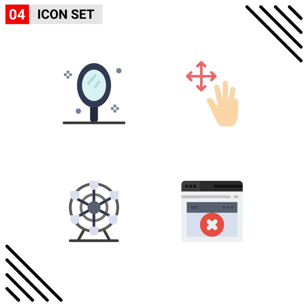 4 icônes créatives signes et symboles modernes des gestes du salon de beauté page web éléments de conception vectoriels modifiables vecteur