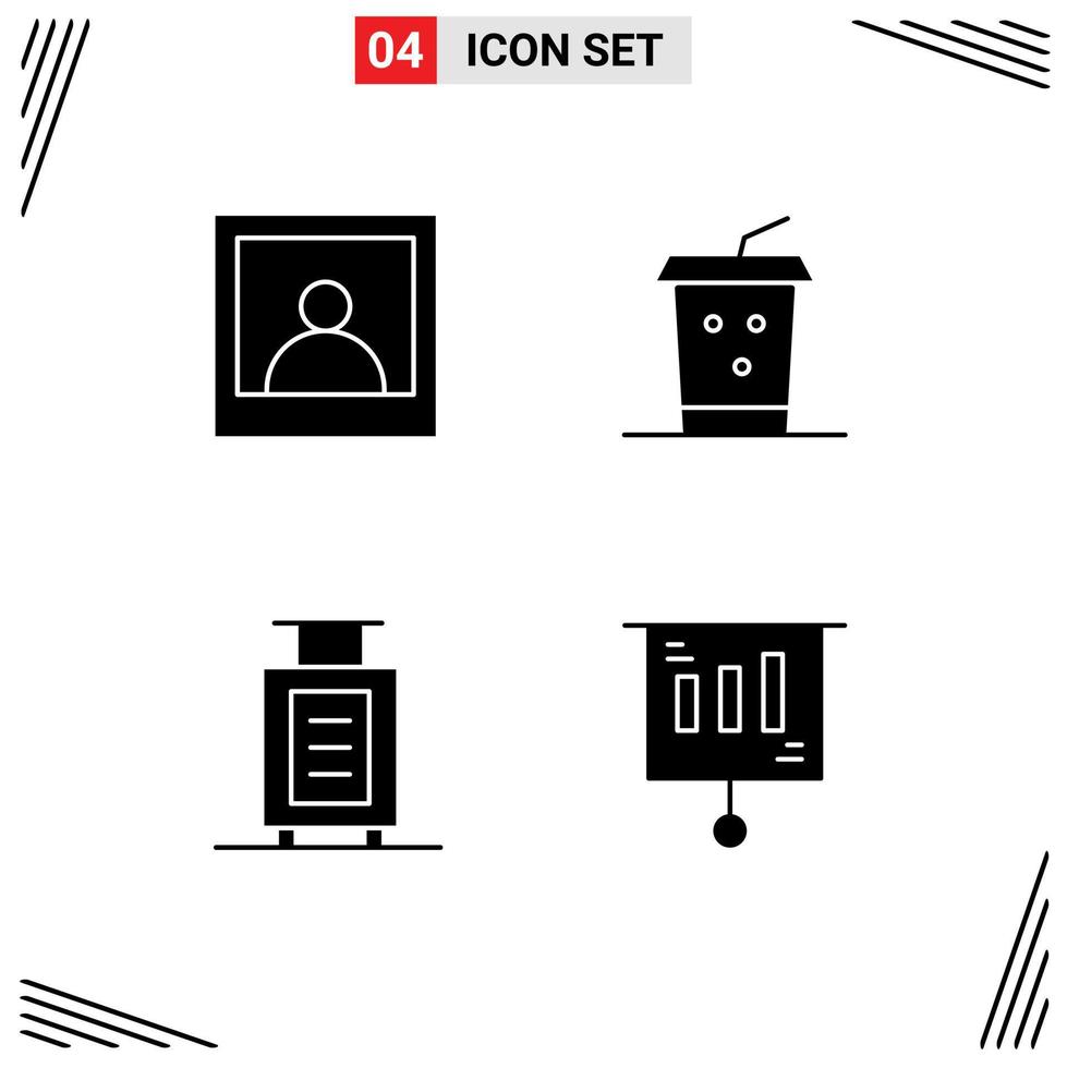 ensemble de 4 symboles d'icônes d'interface utilisateur modernes signes pour homme marketing boisson porte-documents vente éléments de conception vectoriels modifiables vecteur