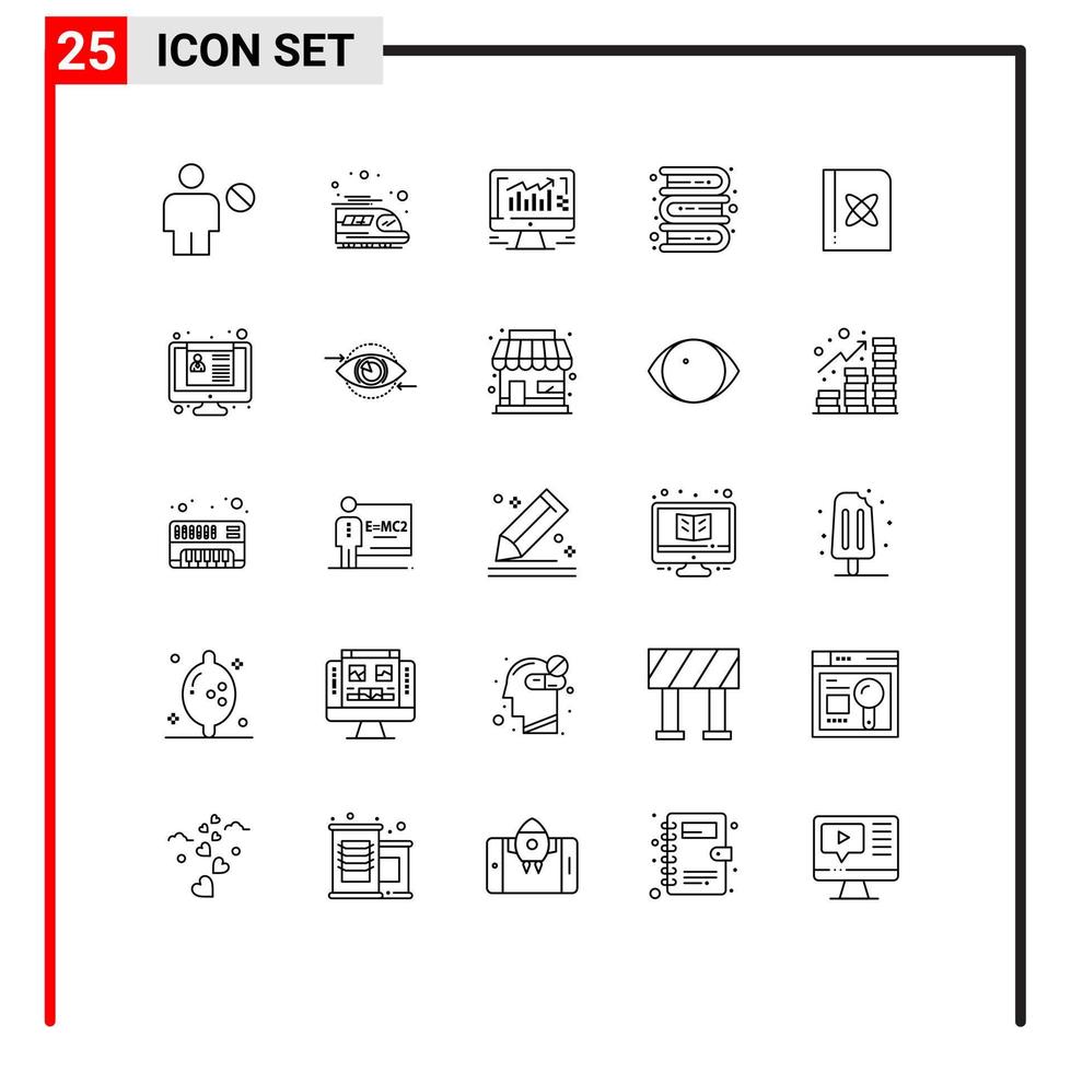 concept de 25 lignes pour les sites Web formule mobile et applications apprentissage livres de connaissances informatiques éléments de conception vectoriels modifiables vecteur