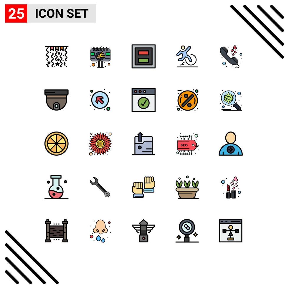 pack d'icônes vectorielles stock de 25 signes et symboles de ligne pour l'affichage du confort de congé changer deux éléments de conception vectoriels modifiables vecteur