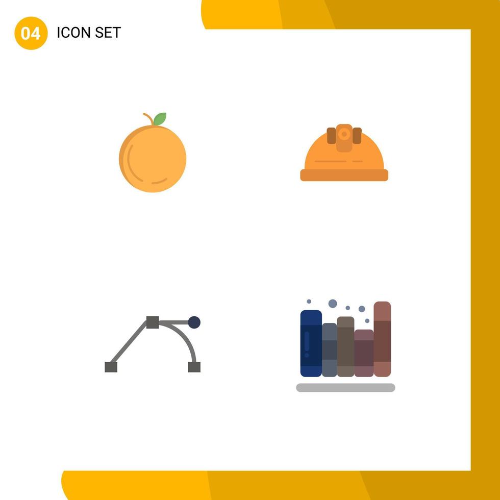 4 icônes créatives signes et symboles modernes de livres de construction de casque apple point éléments de conception vectoriels modifiables vecteur