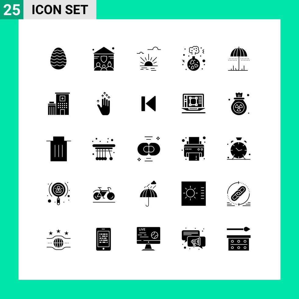 ensemble moderne de 25 glyphes et symboles solides tels que la météo pluie luminosité mariage coeur éléments de conception vectoriels modifiables vecteur