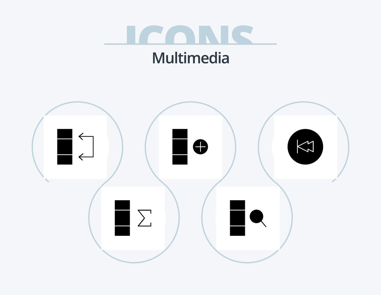 pack d'icônes de glyphe multimédia 5 conception d'icônes. . multimédia. tableau. vers l'arrière. La Flèche vecteur