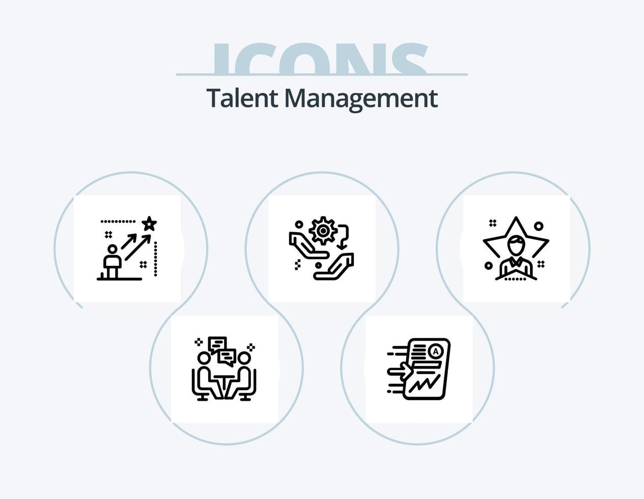 pack d'icônes de ligne de gestion des talents 5 conception d'icônes. cerveau. pensée. Solution. configurer. profil vecteur