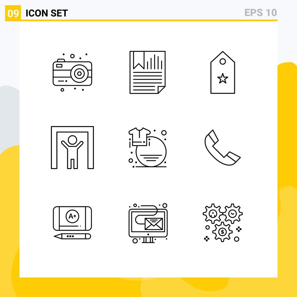 9 contours universels définis pour les applications web et mobiles discount sécurité militaire scanner tag éléments de conception vectoriels modifiables vecteur
