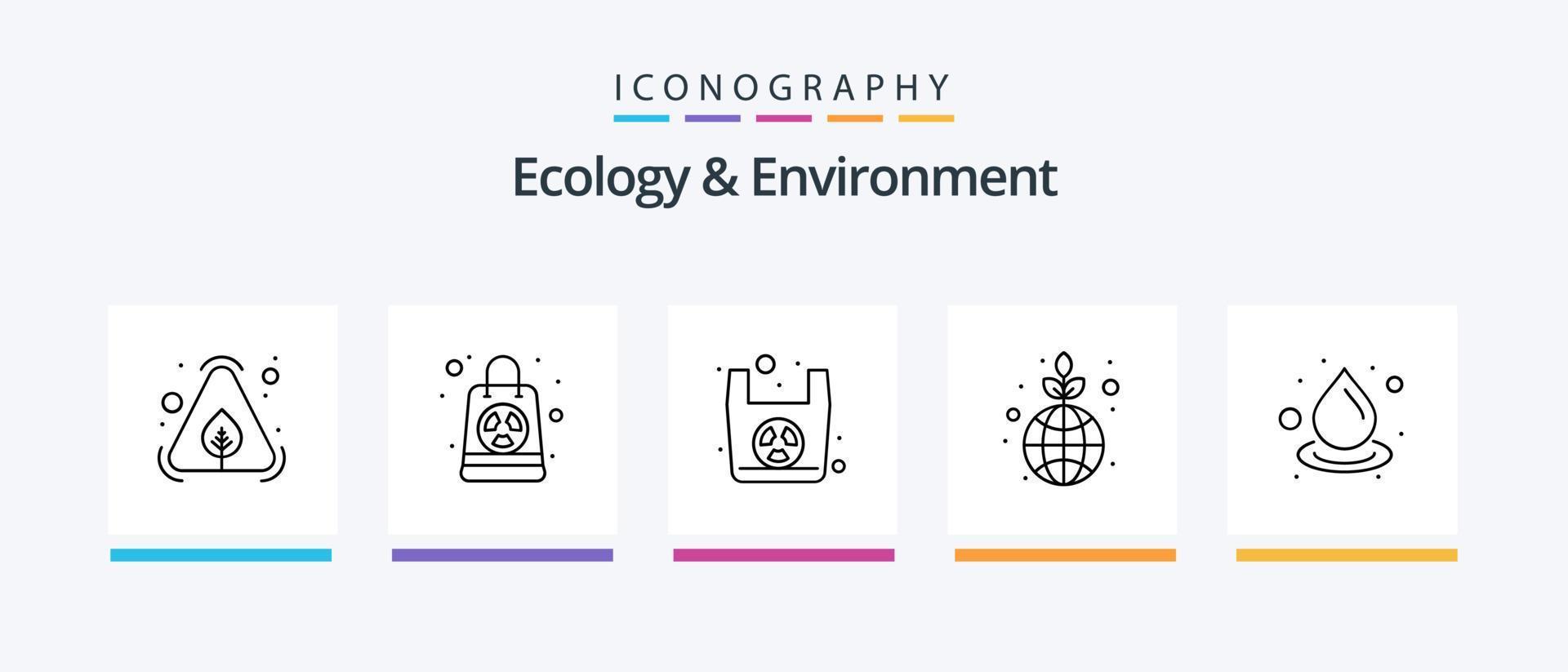 pack d'icônes écologie et environnement ligne 5, y compris électrique. recycler. vert. Objet. éco. conception d'icônes créatives vecteur