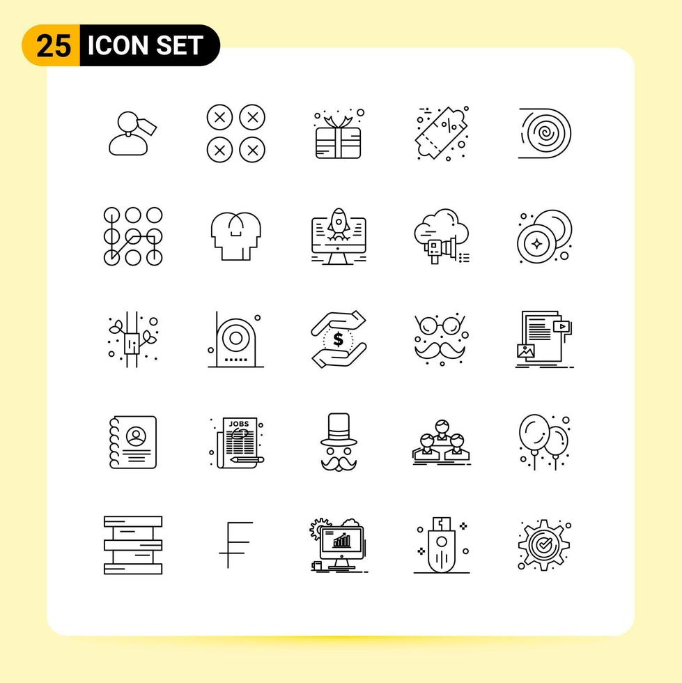 ensemble moderne de 25 lignes de pictogrammes d'éléments de conception vectoriels éditables de prix de vente abstrait ux vecteur