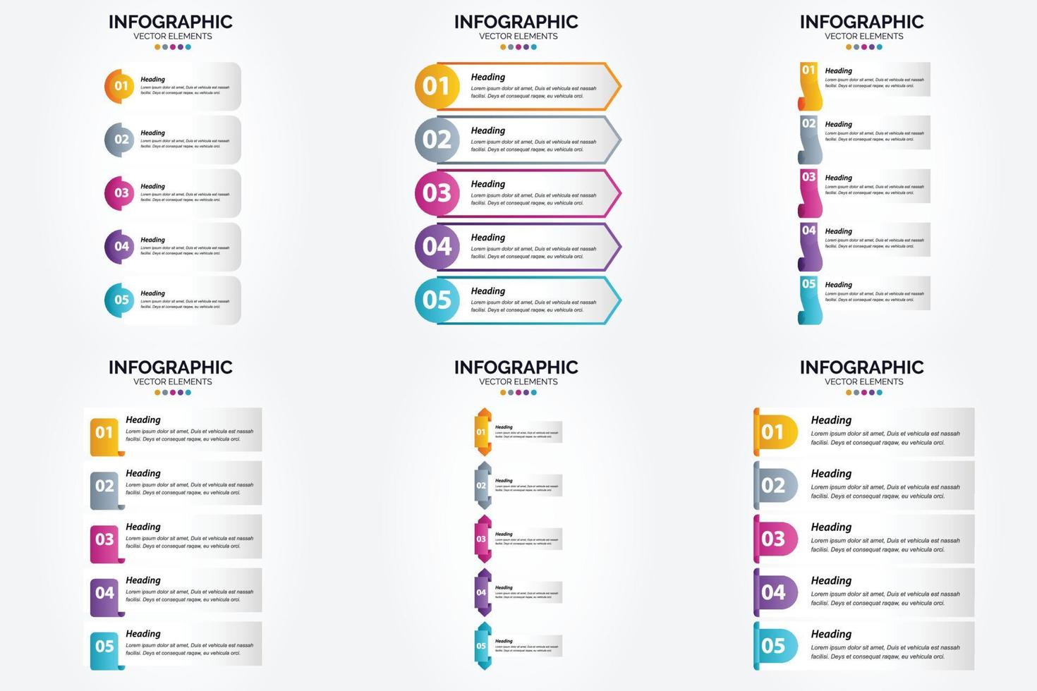 ensemble de conception plate d'infographie d'illustration vectorielle pour la brochure publicitaire et le magazine vecteur