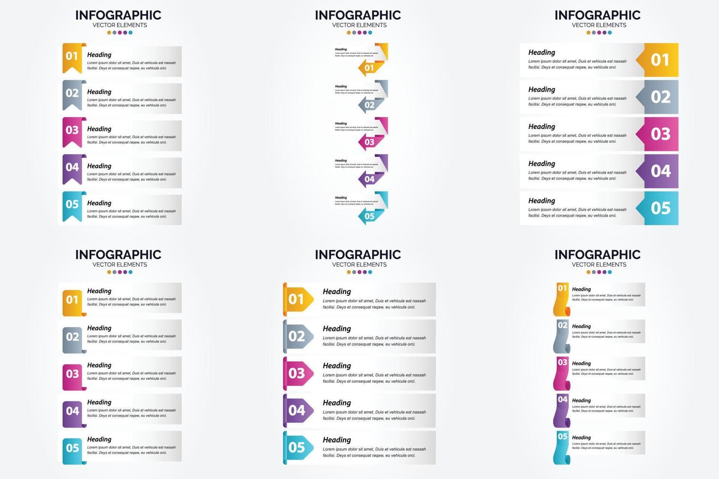 ensemble de conception plate d'infographie d'illustration vectorielle pour la brochure publicitaire et le magazine vecteur