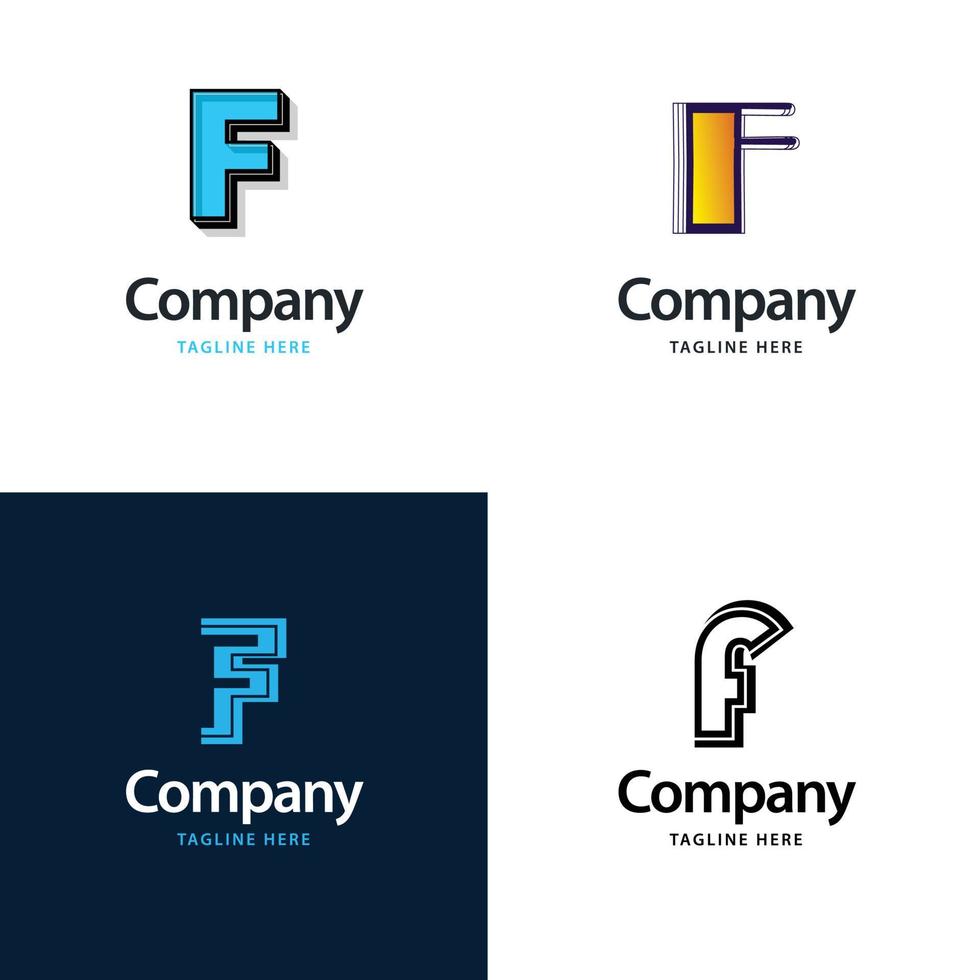 lettre f grand logo pack design création de logos modernes créatifs pour votre entreprise vecteur