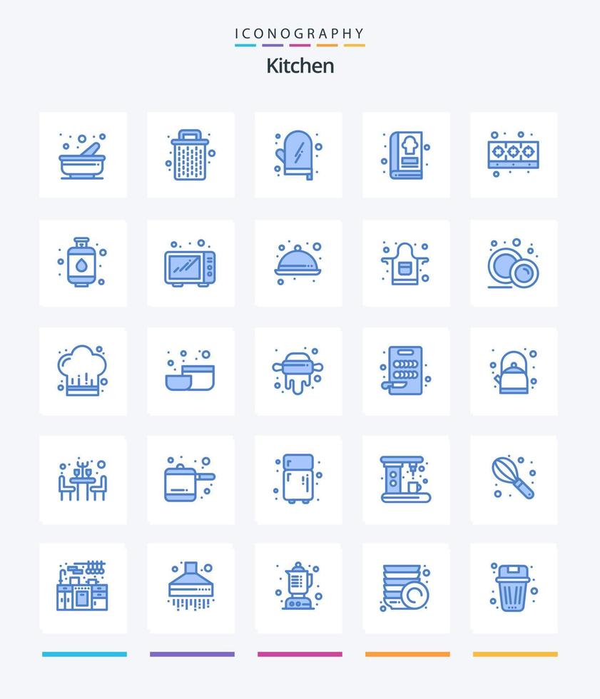 cuisine créative 25 pack d'icônes bleues telles que la cuisine. cuisine. cuisine. nourriture. livre vecteur