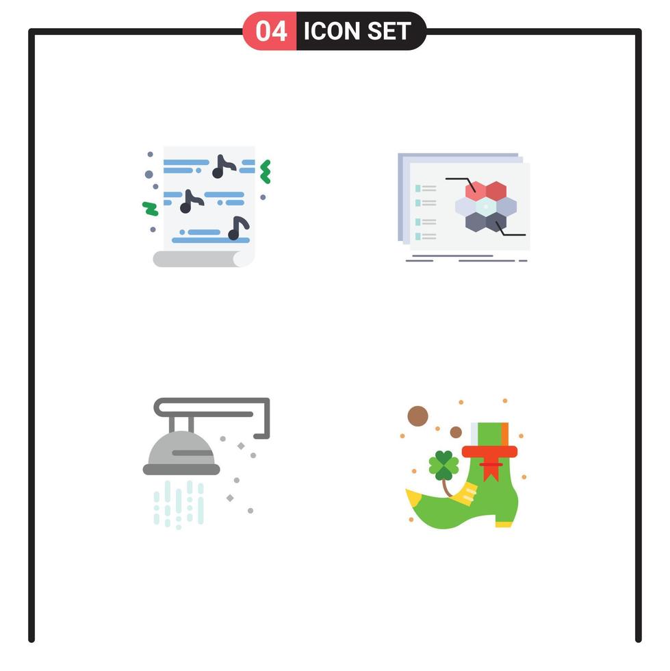 ensemble de 4 icônes vectorielles plates sur la grille pour la stratégie de religion mécanique de noël plomberie éléments de conception vectoriels modifiables vecteur