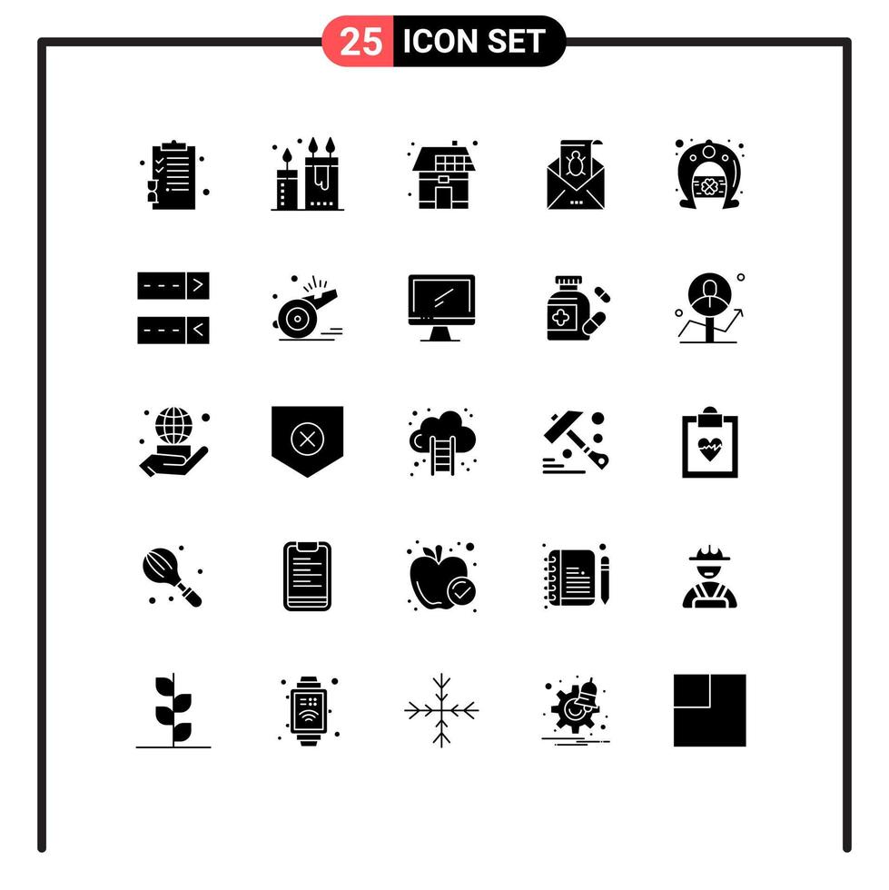 pack d'icônes vectorielles stock de 25 signes et symboles de ligne pour les éléments de conception vectoriels modifiables email e spa bug power vecteur