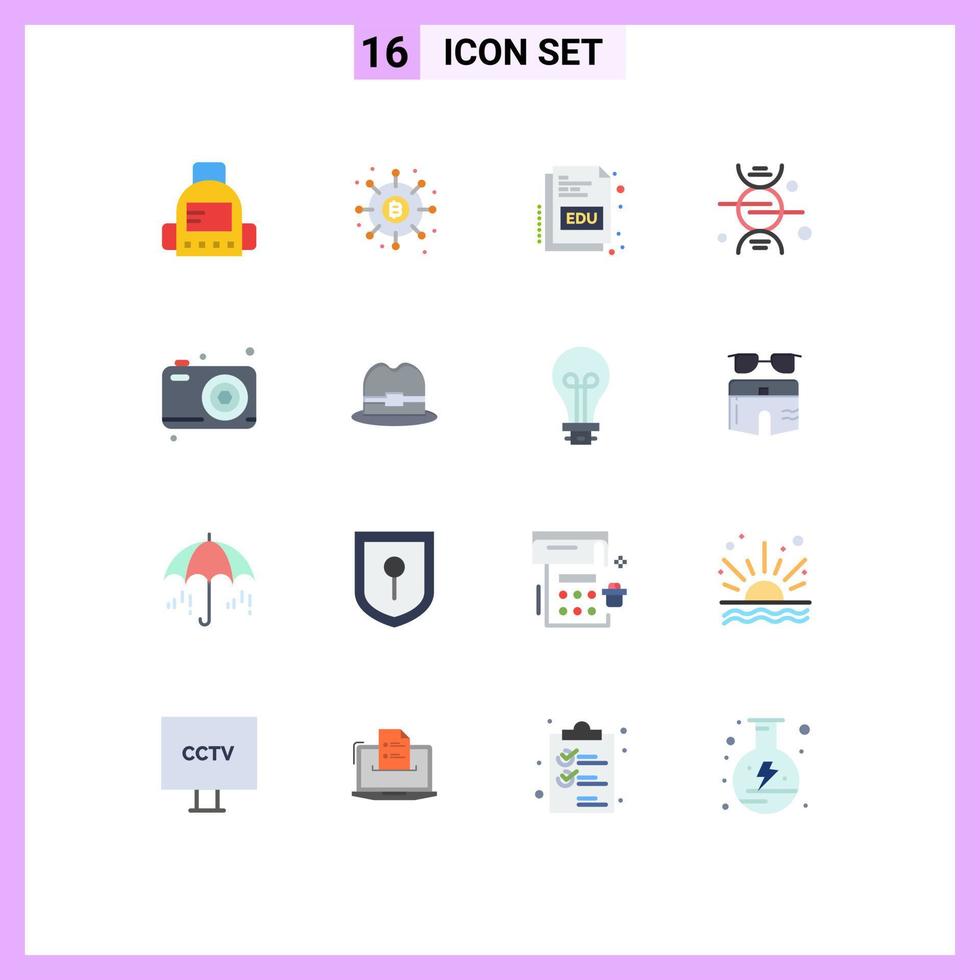 interface utilisateur pack de 16 couleurs plates de base du père livre médical soins de santé et pack modifiable d'éléments de conception de vecteur créatif