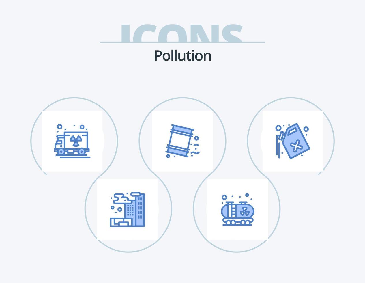 pack d'icônes bleu pollution 5 conception d'icônes. . la pollution. un camion. gaz. la pollution vecteur