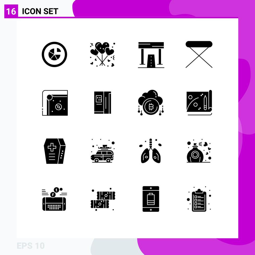 pack d'icônes vectorielles stock de 16 signes et symboles de ligne pour les éléments de conception vectoriels modifiables du jeu d'appareils électroménagers romantiques vecteur