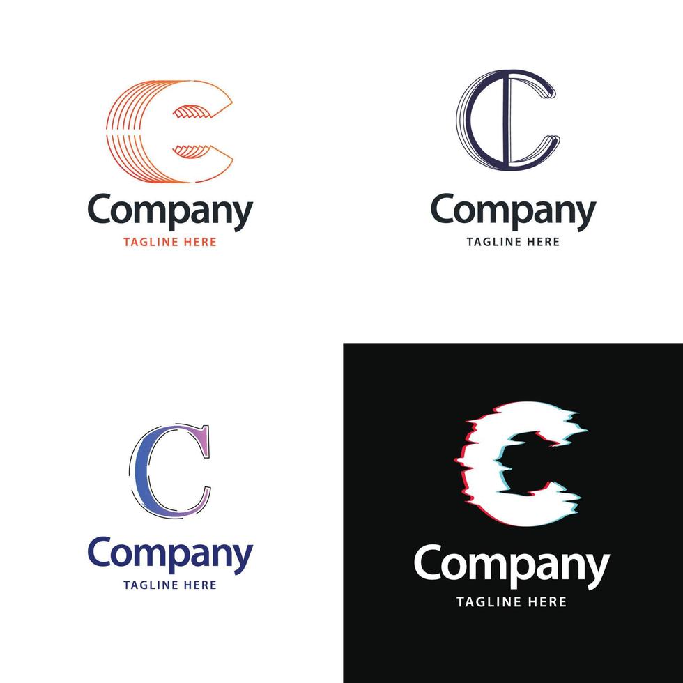 lettre c grand logo pack design création de logos modernes créatifs pour votre entreprise vecteur