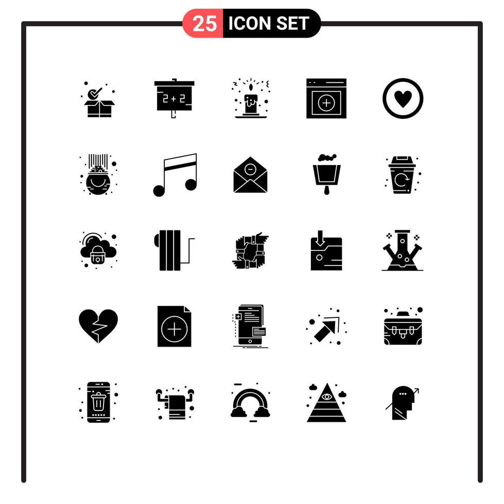 pack d'icônes vectorielles stock de 25 signes et symboles de ligne pour le signe amour noël téléchargement médical éléments de conception vectoriels modifiables vecteur