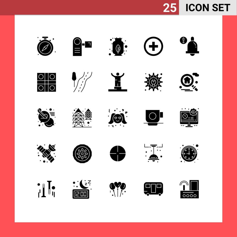 25 icônes créatives signes et symboles modernes de l'équipement d'alarme de cloche voyage hôpital éléments de conception vectoriels modifiables vecteur