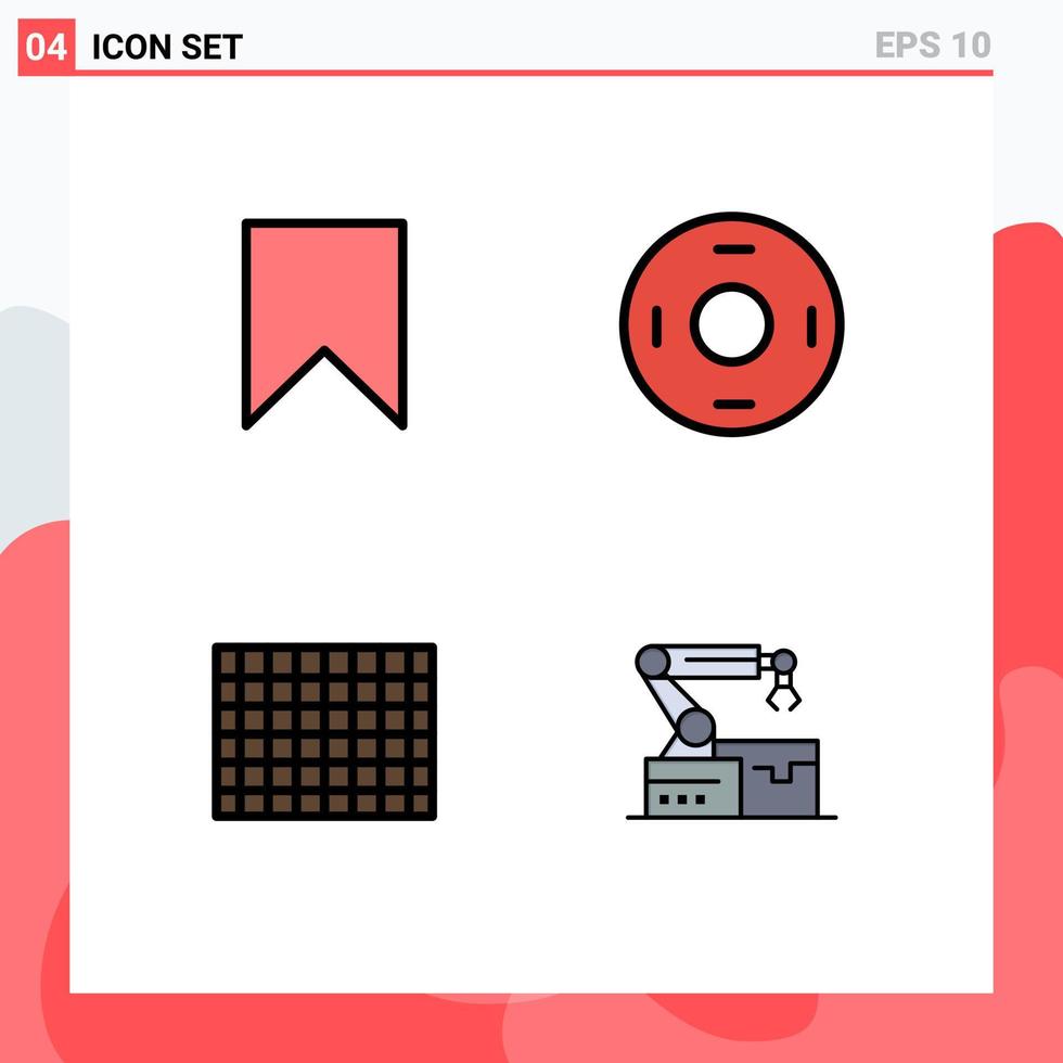 pack d'icônes vectorielles stock de 4 signes et symboles de ligne pour les éléments de conception vectoriels modifiables de signe de bonbons de drapeau vecteur