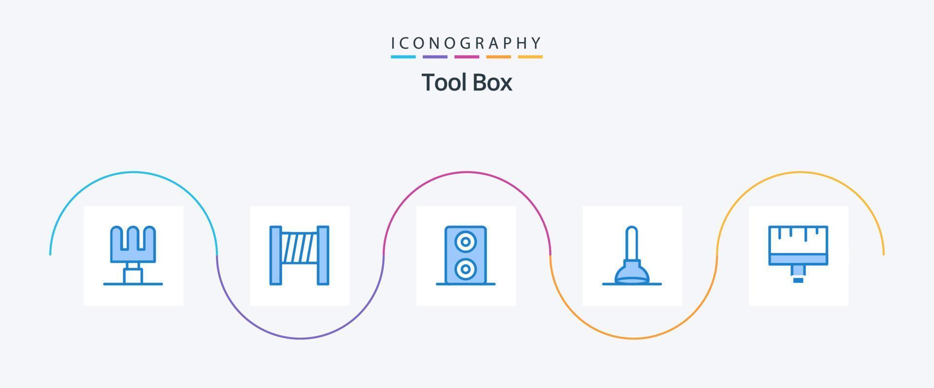 outils bleu 5 pack d'icônes comprenant. de l'art. vecteur