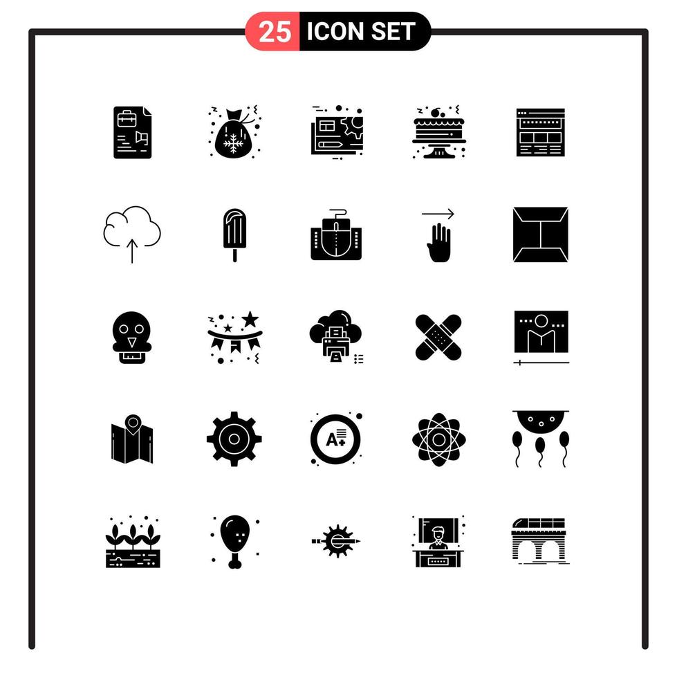 pack d'icônes vectorielles stock de 25 signes et symboles de ligne pour la célébration du document de noël du navigateur modifier les éléments de conception vectoriels modifiables vecteur