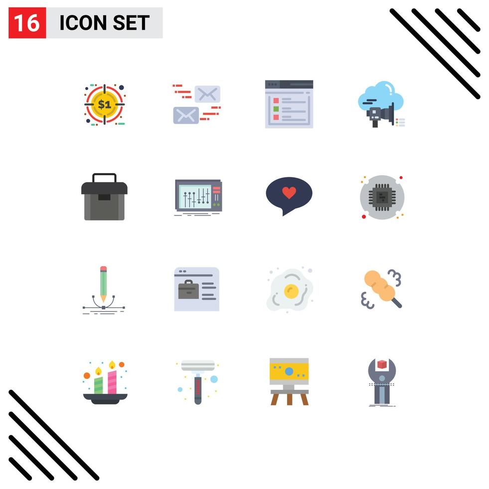 16 icônes créatives signes et symboles modernes d'annonce promotion texte de marketing internet pack modifiable d'éléments de conception de vecteur créatif