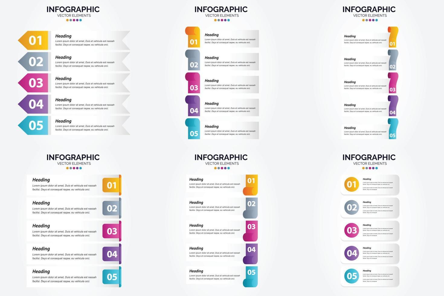 ensemble de conception plate d'infographie d'illustration vectorielle pour la brochure publicitaire et le magazine vecteur