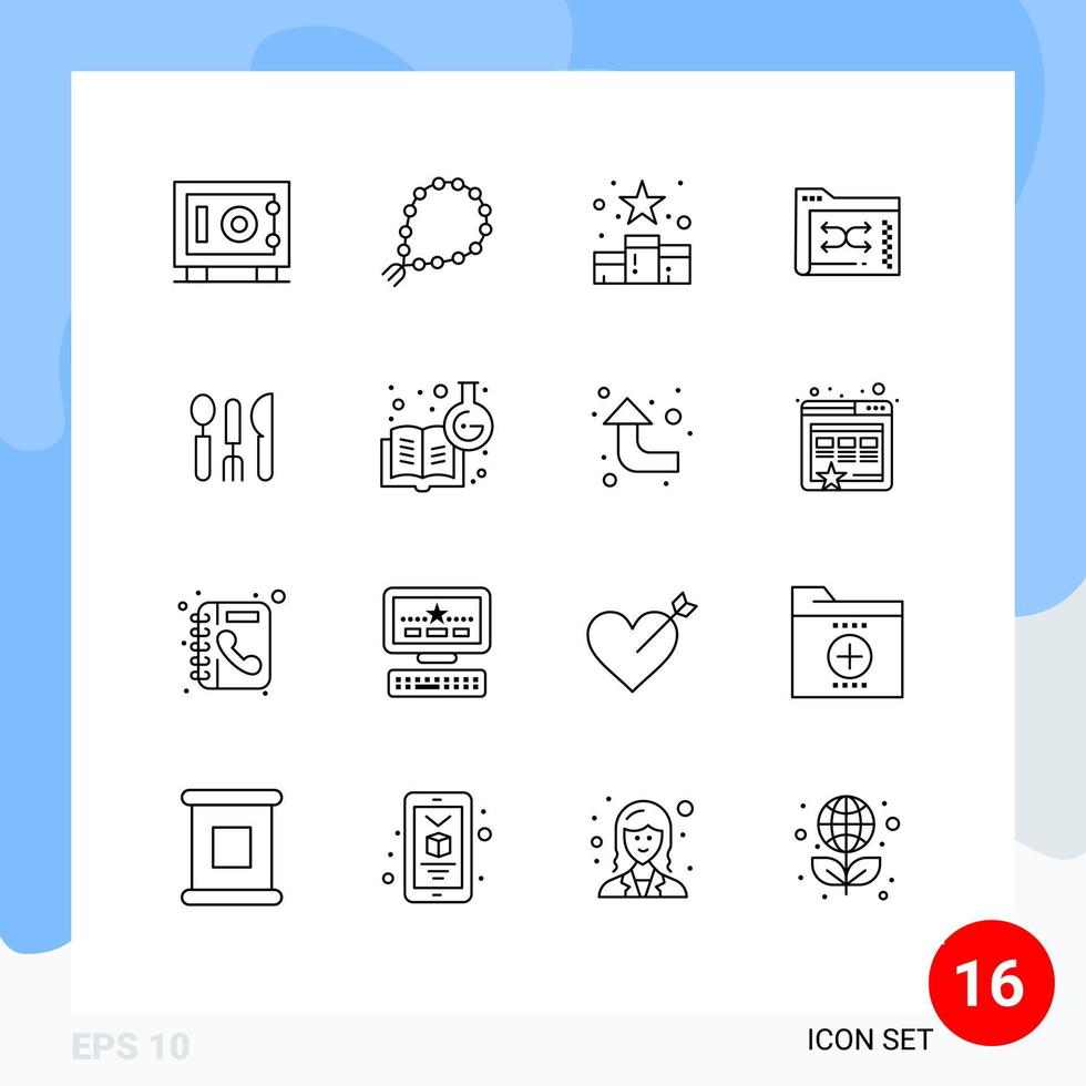 16 concept de contour pour les sites Web mobiles et les fichiers de gestion des applications données multimédias éléments de conception vectoriels modifiables sociaux vecteur