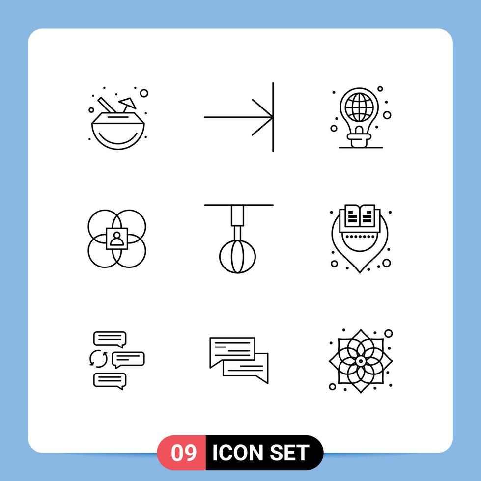 ensemble de 9 symboles d'icônes d'interface utilisateur modernes signes pour la personne à la maison le modèle vert comporte des éléments de conception vectoriels modifiables vecteur